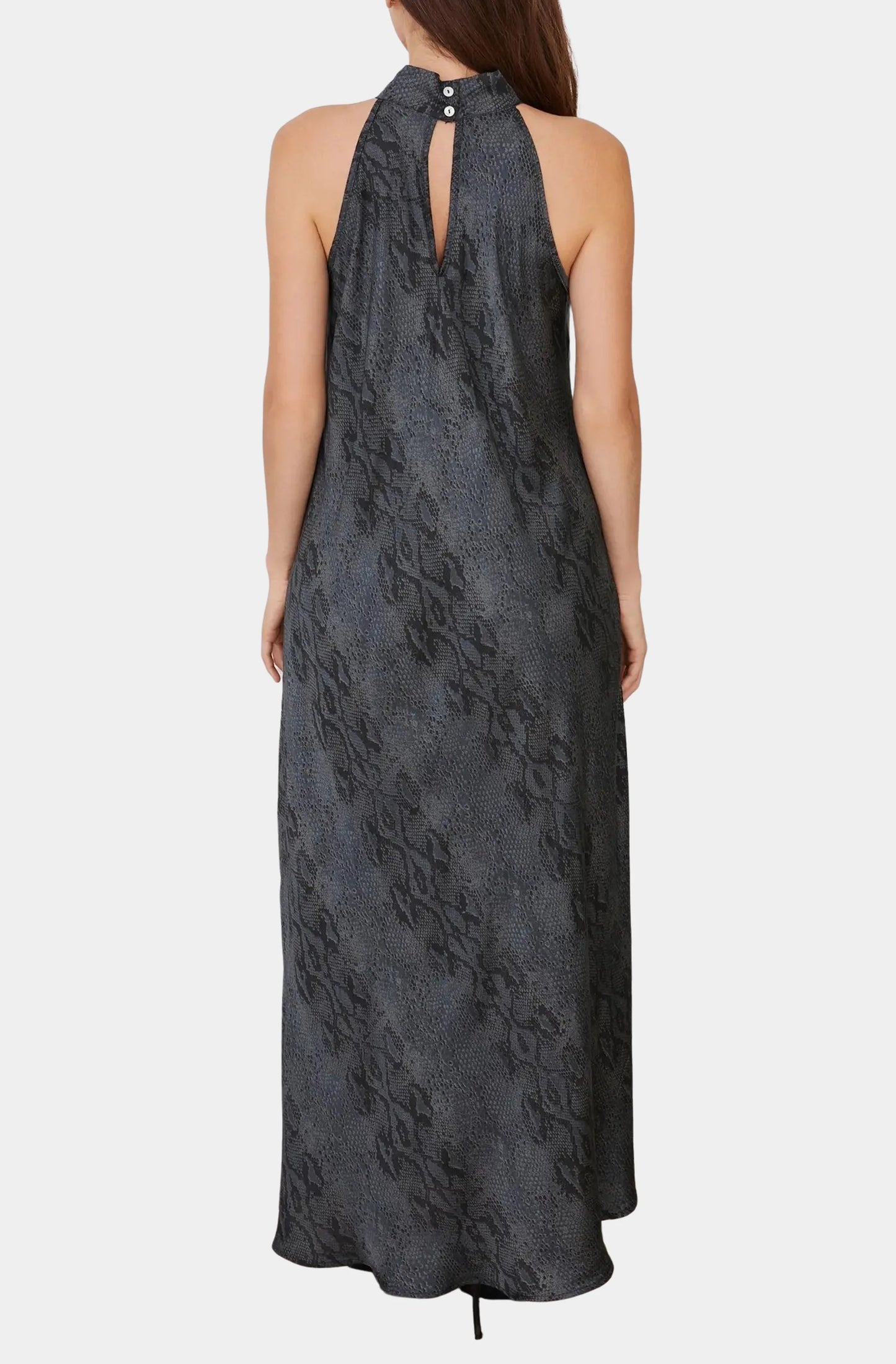 Python Mock Neck Maxi Dress