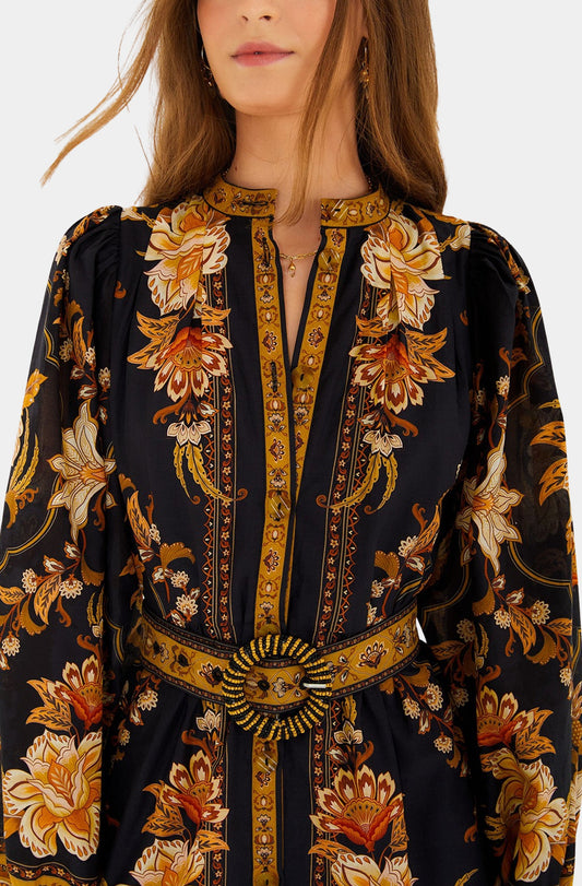 Majestic Garden Black Mini Dress