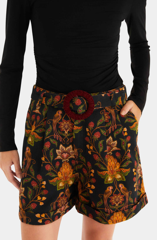 Berry Garden Black Shorts
