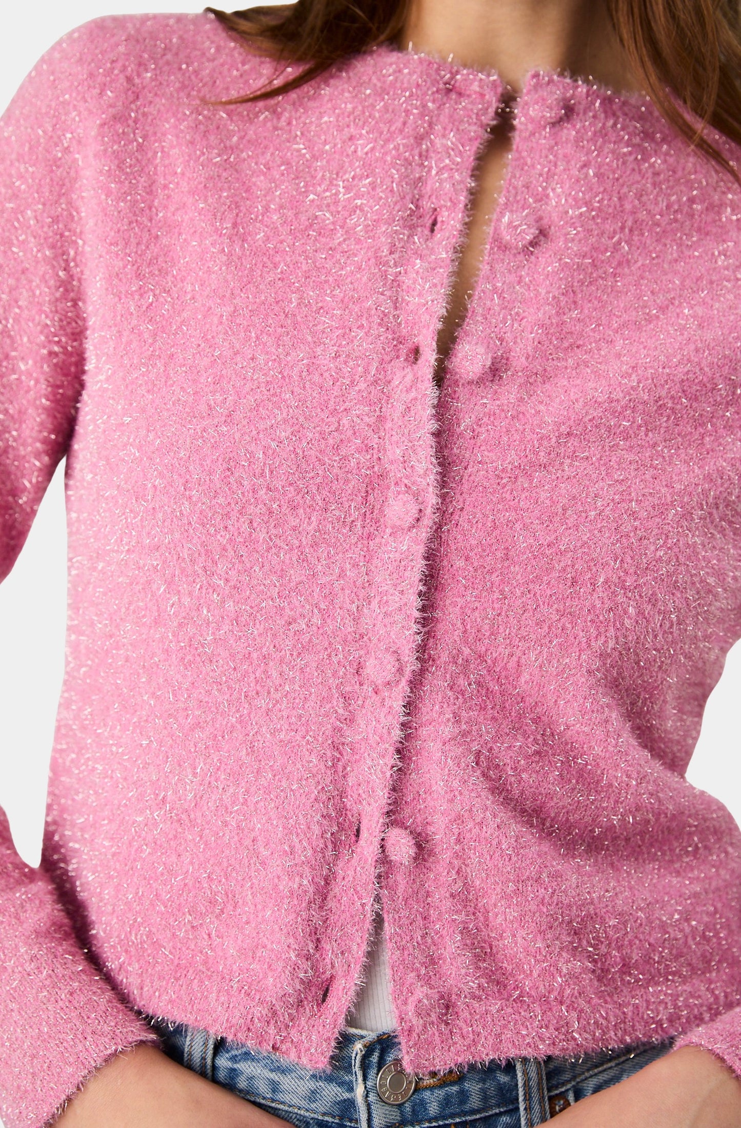 Tinsel Knit Slim Cardigan