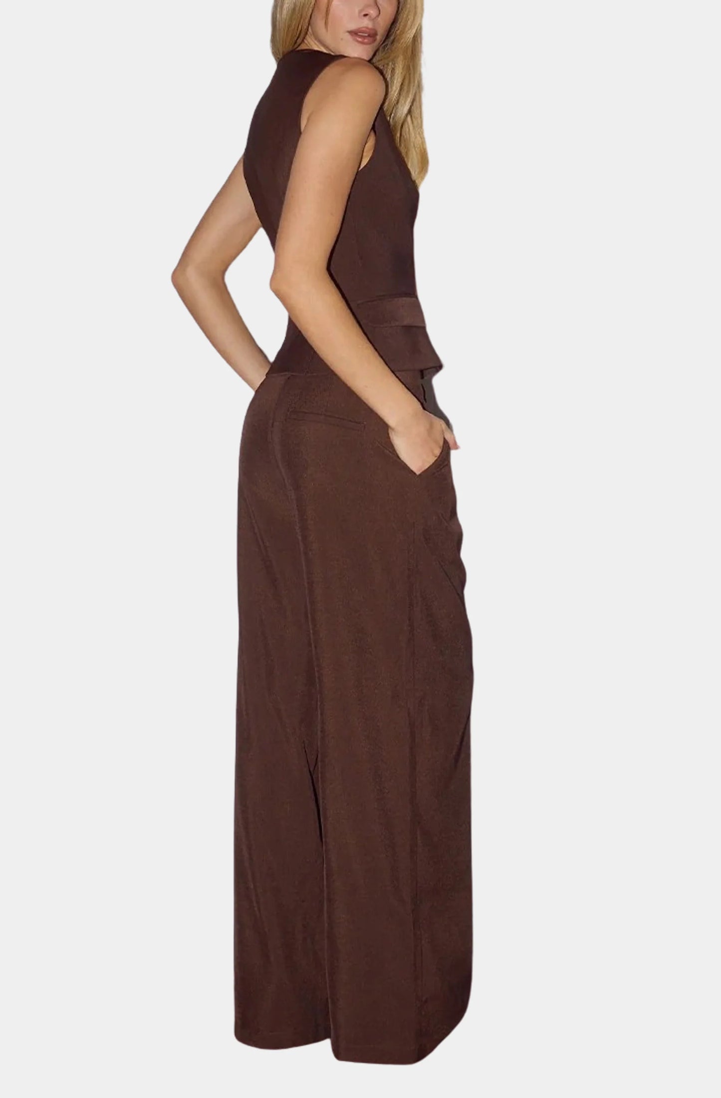 Arla Sleeveless Wide Leg Pants