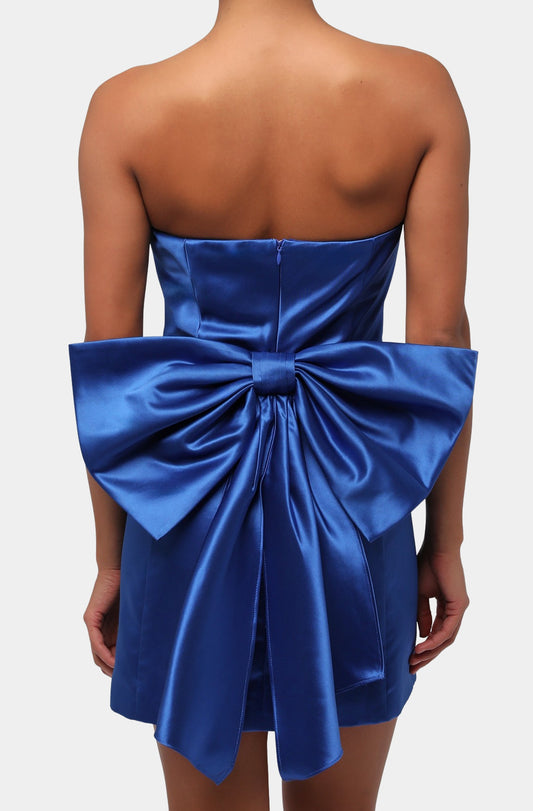 Melody Bow Back Taffeta Mini Dress