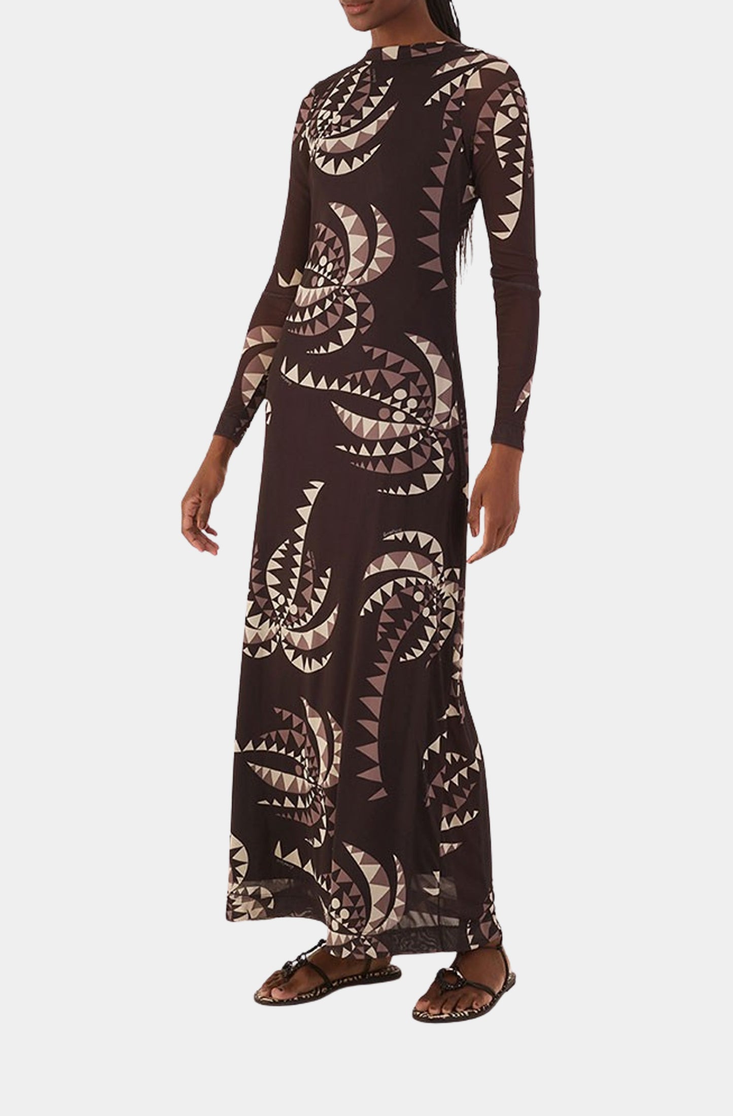 Cropped Tulle Dress With Coqueiral Print