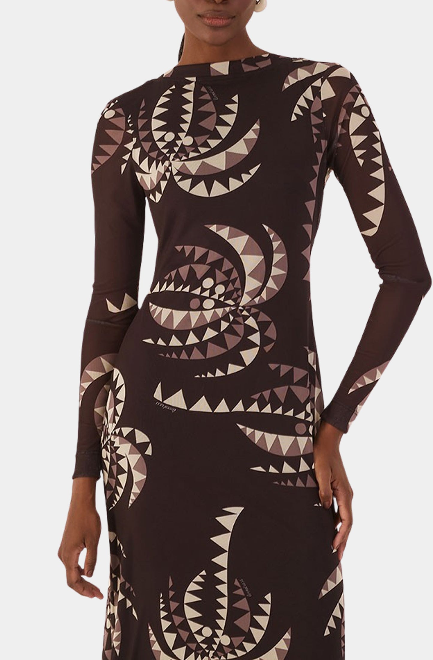 Cropped Tulle Dress With Coqueiral Print