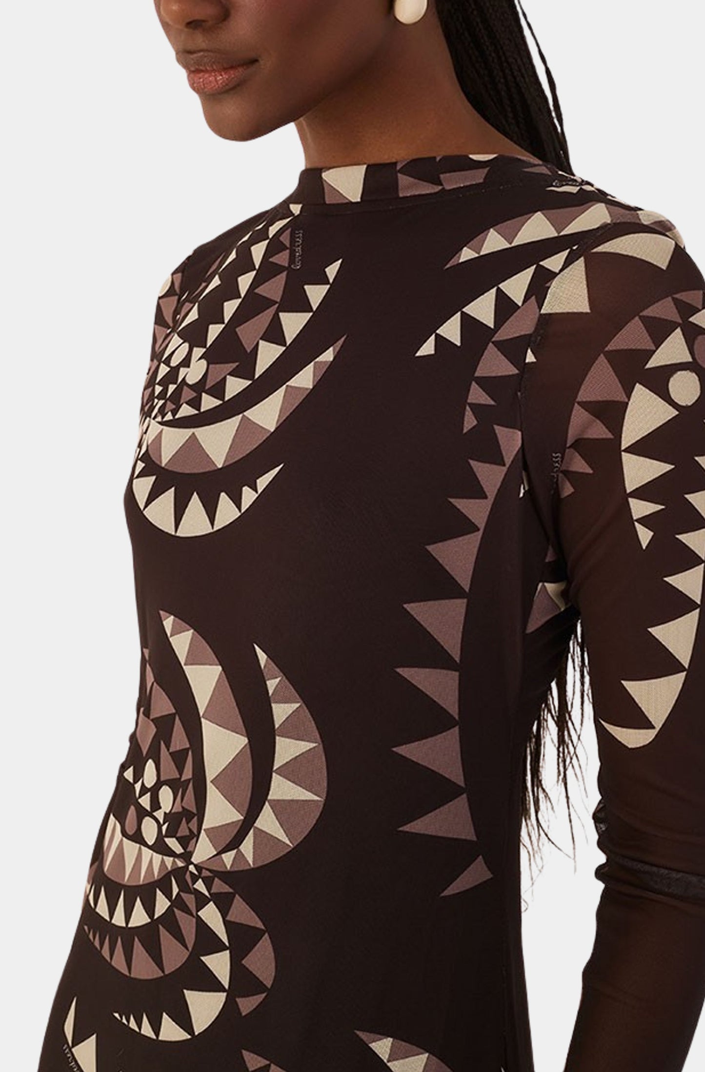 Cropped Tulle Dress With Coqueiral Print