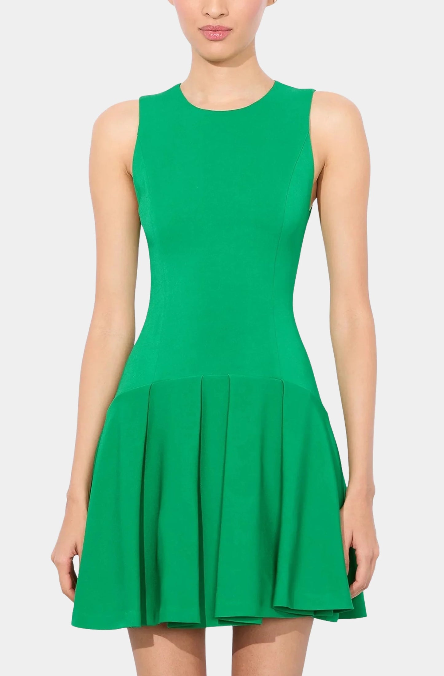 Adley Sleeveless Crew Neck Drop Waist Flare Mini Dress