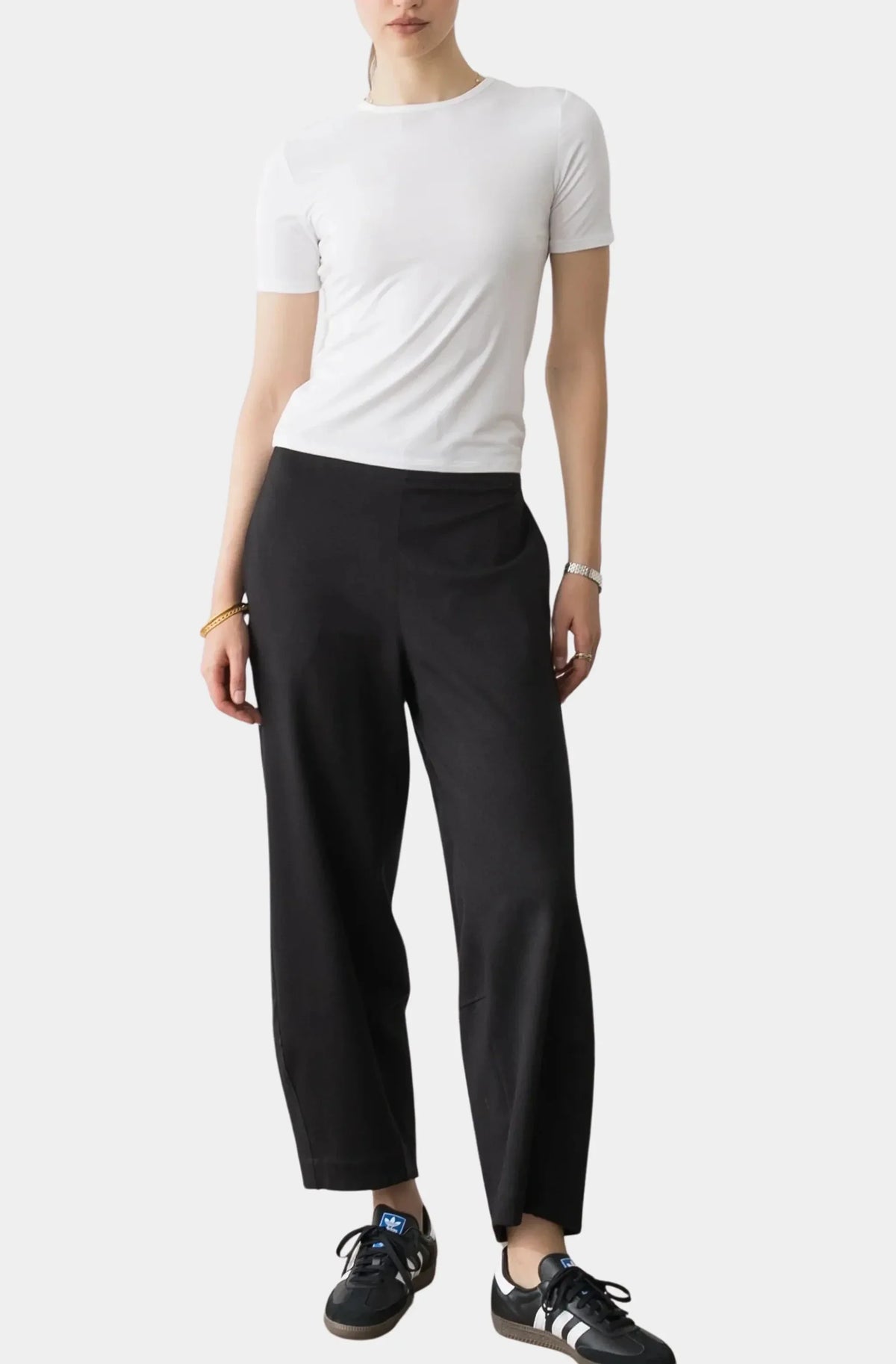 Ponte Knit Barrel Pant