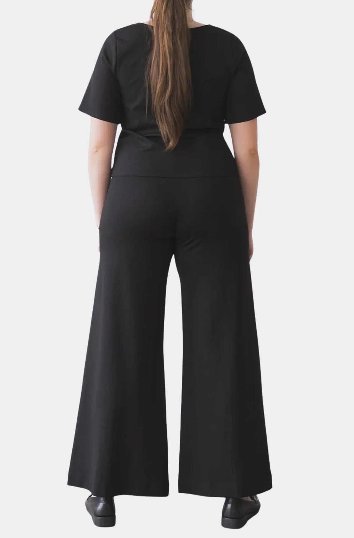 Ponte Knit Standard Wide Leg Pant