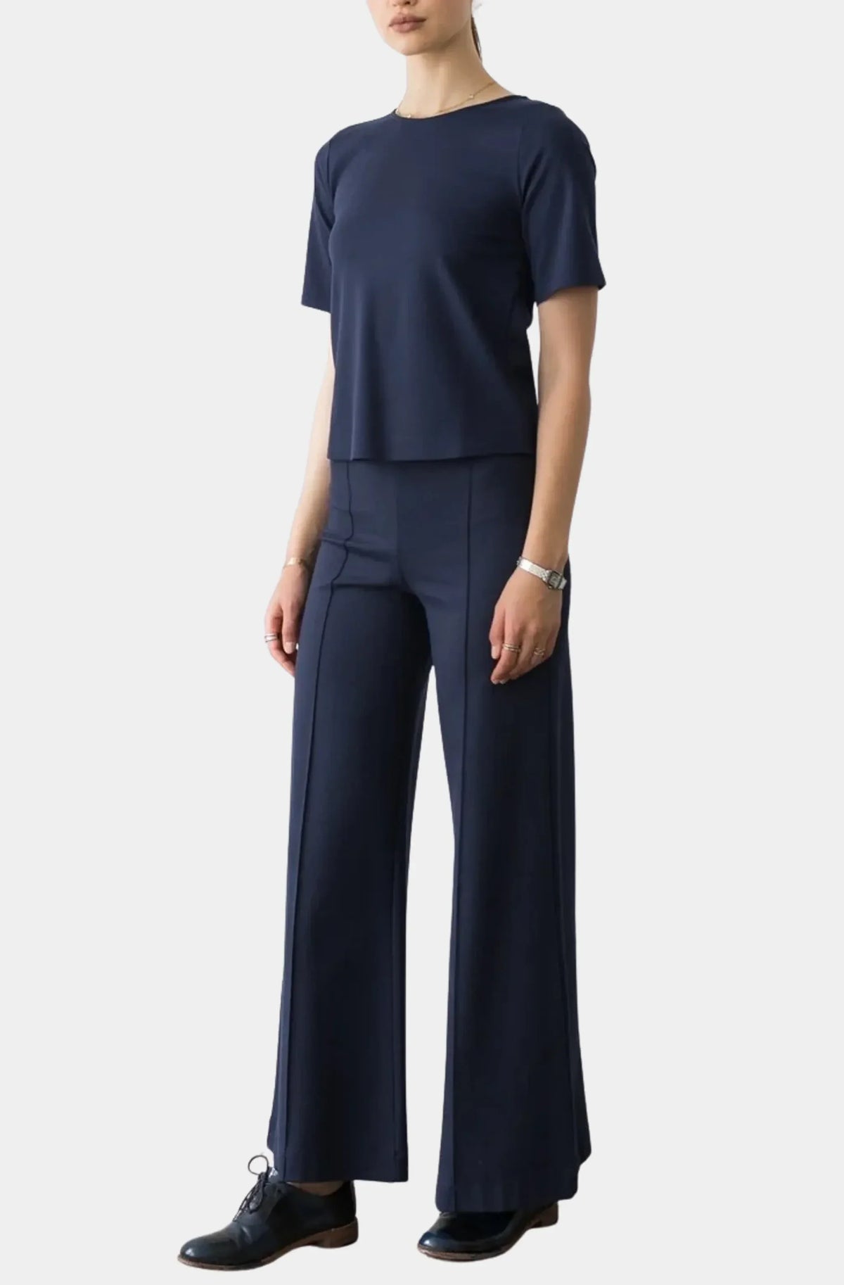 Ponte Knit Standard Wide Leg Pant