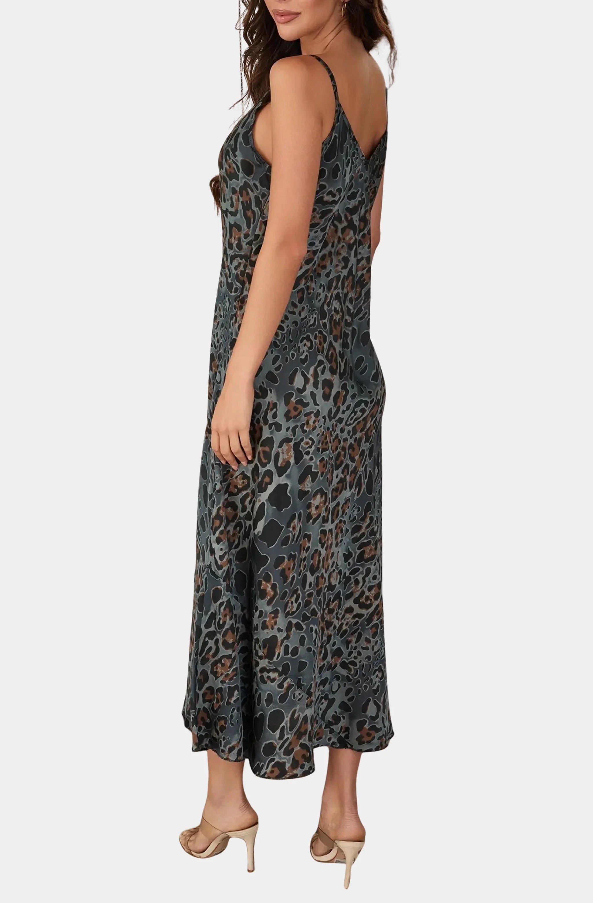 Italian Viscose Leopard Print Slip Dress