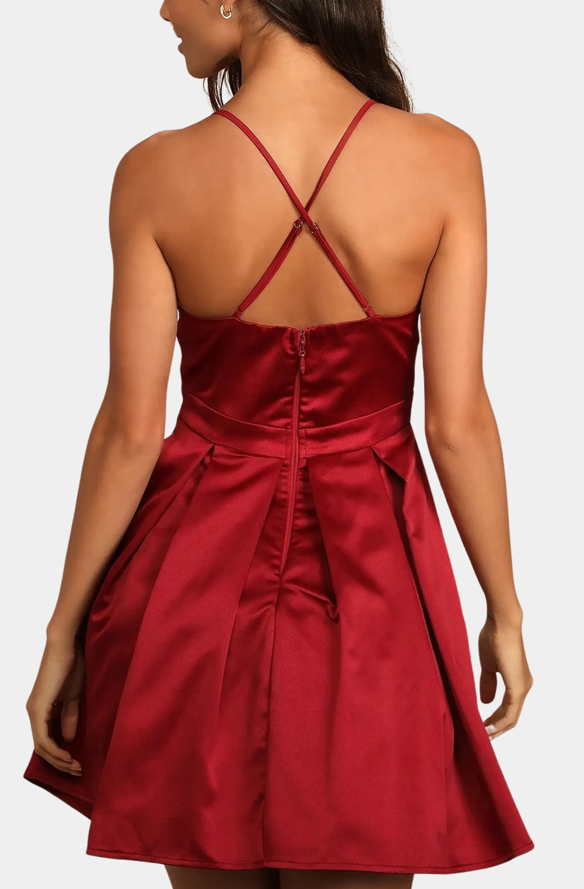 Be With You Wine Red Skater Dress