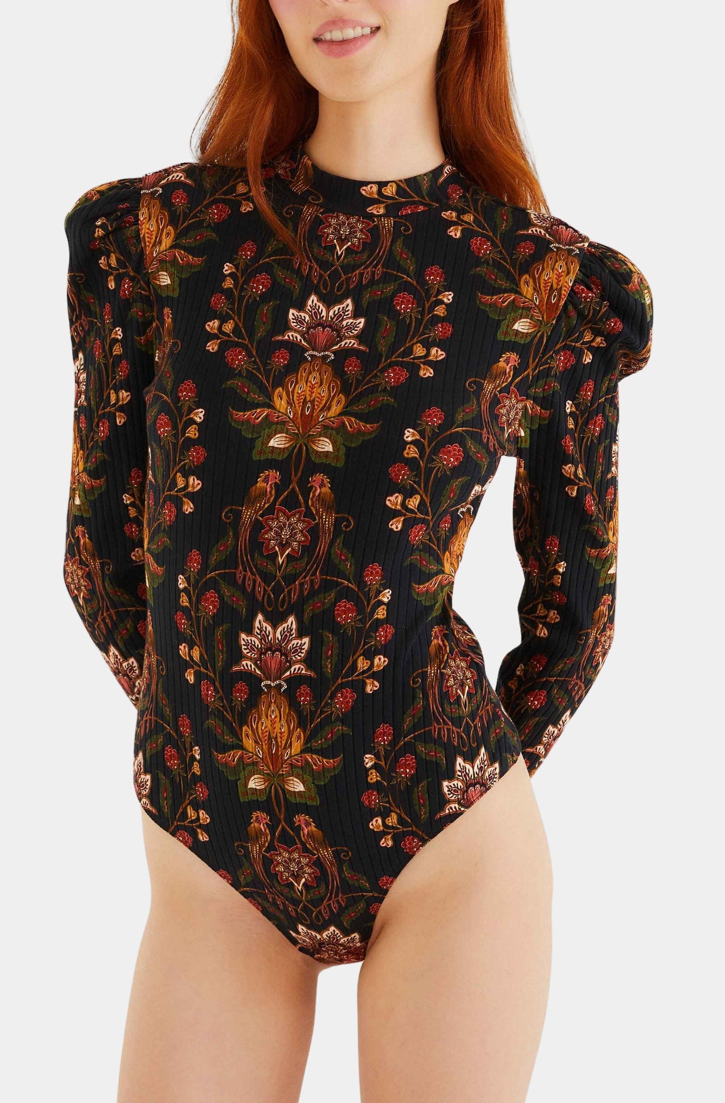 Berry Garden Black Bodysuit