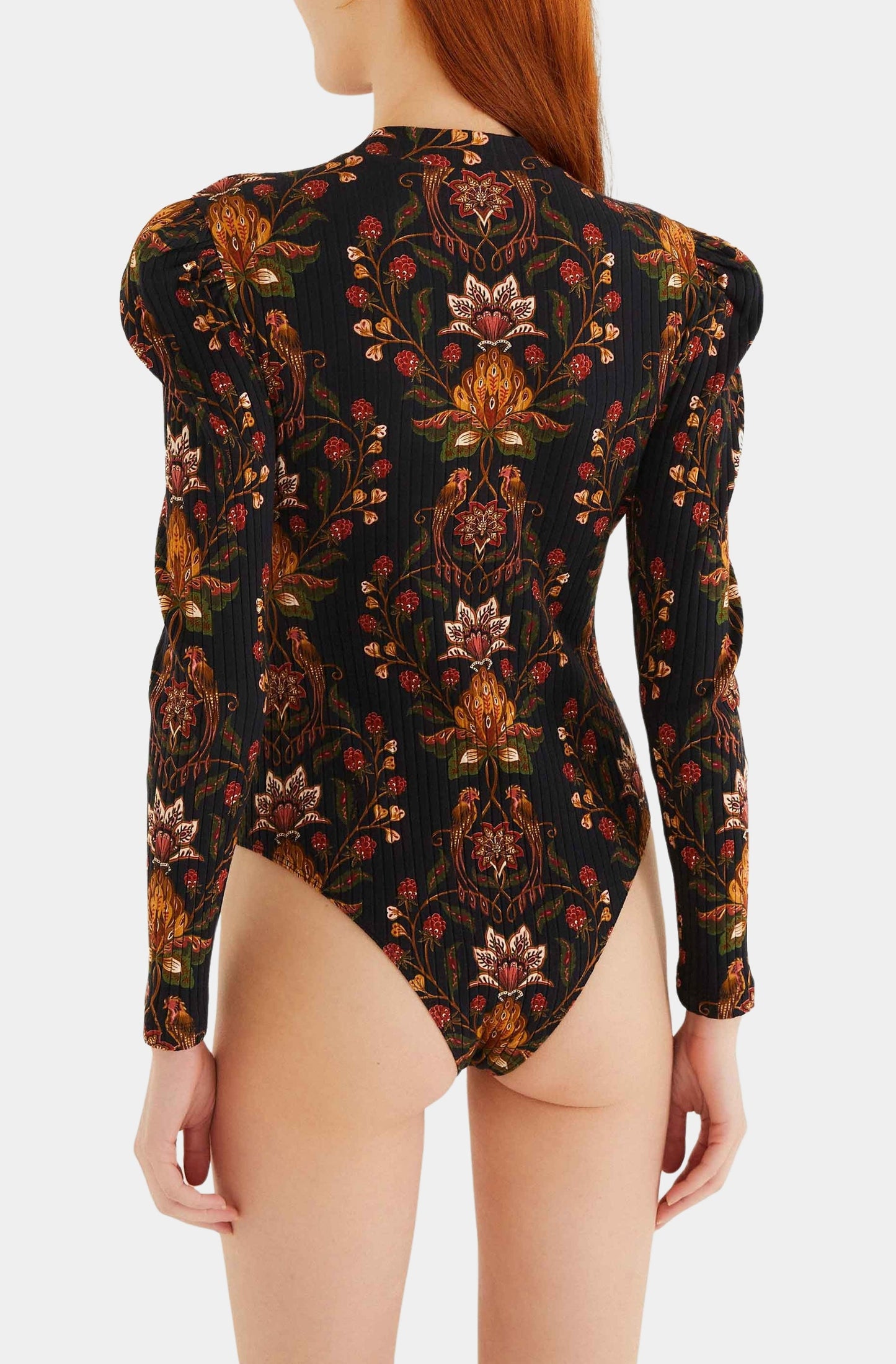 Berry Garden Black Bodysuit