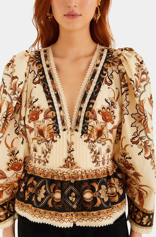 Majestic Garden Sand Blouse