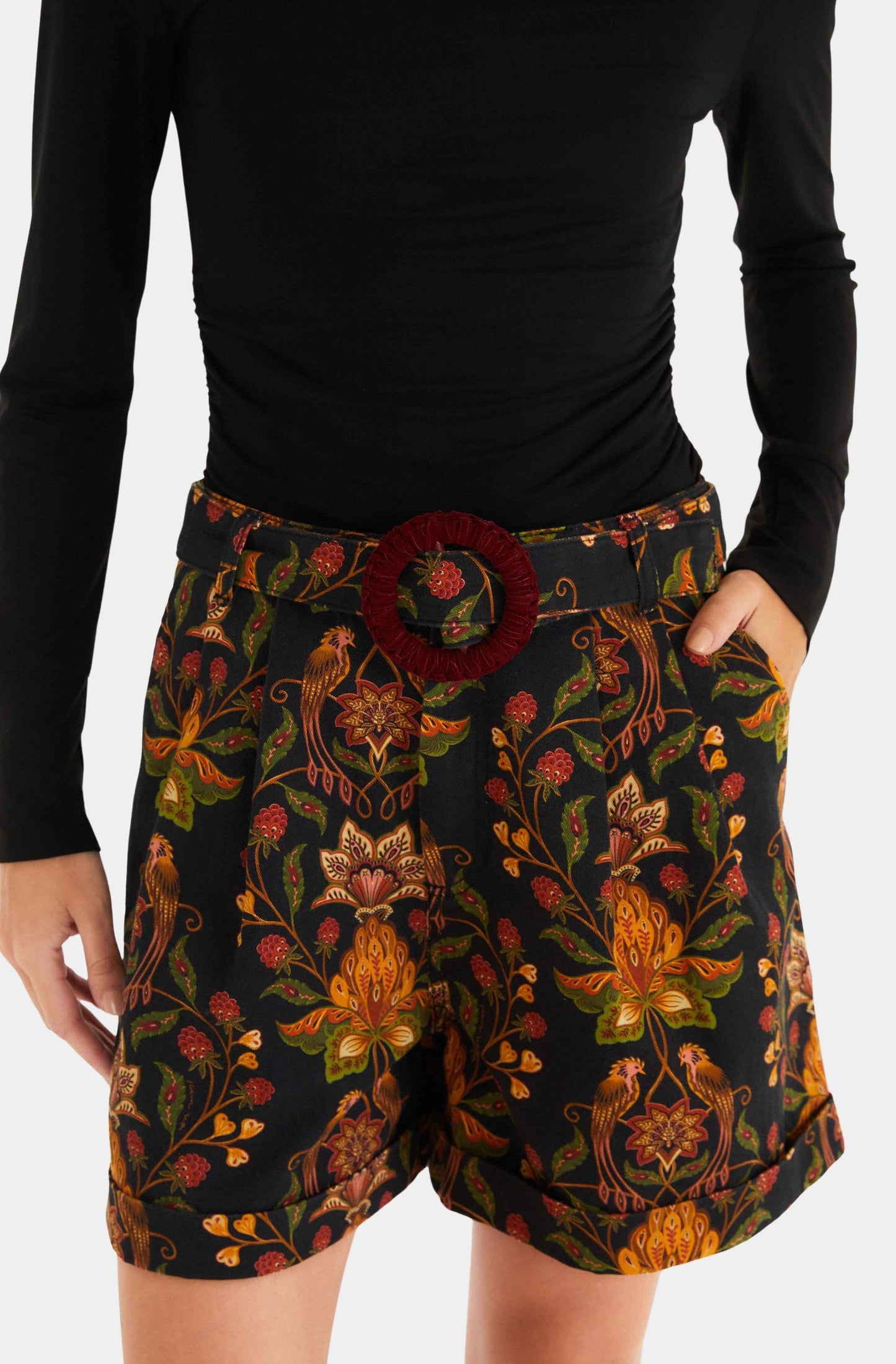 Berry Garden Black Shorts