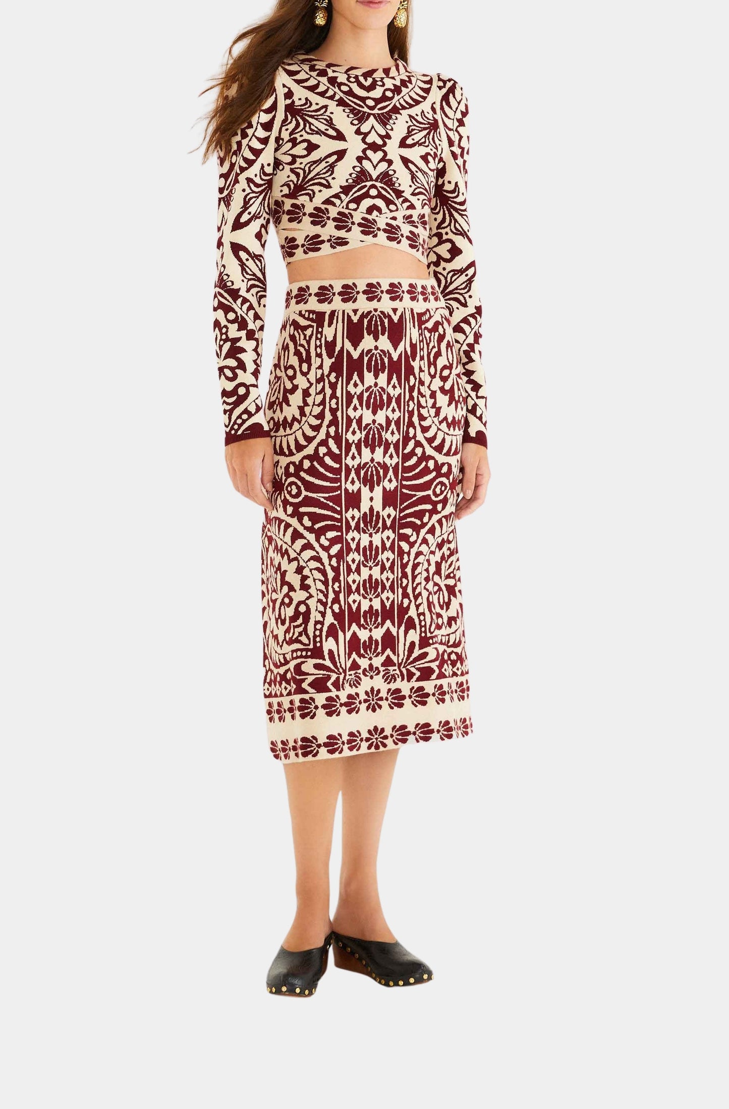 Pineapple Love Knit Midi Skirt