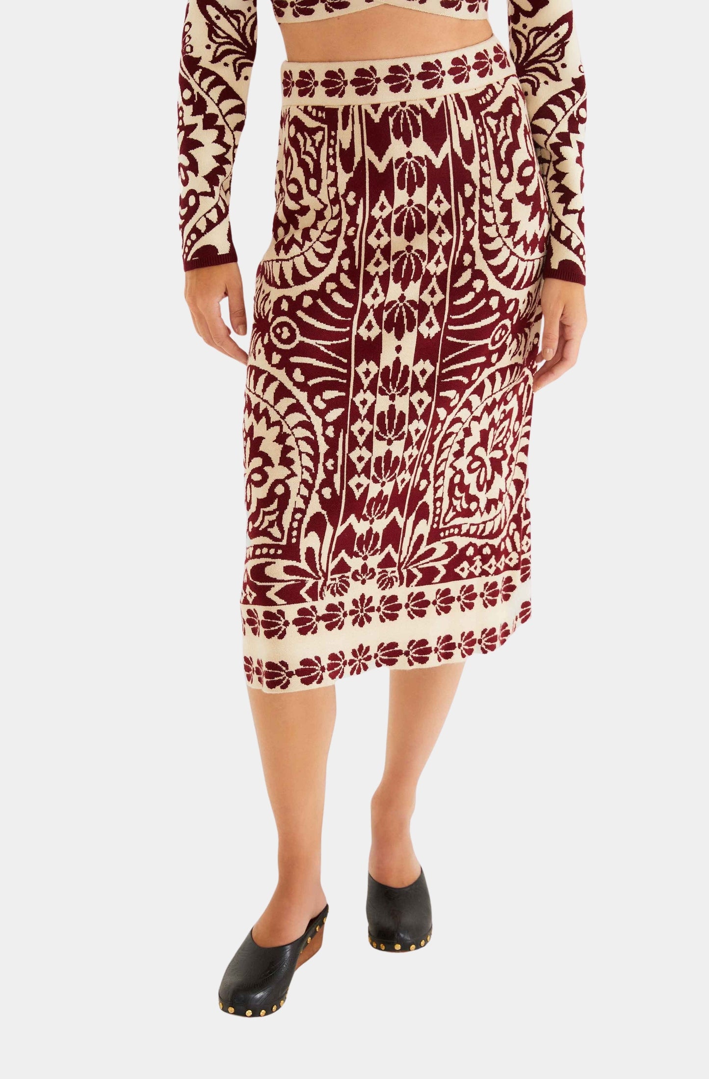 Pineapple Love Knit Midi Skirt