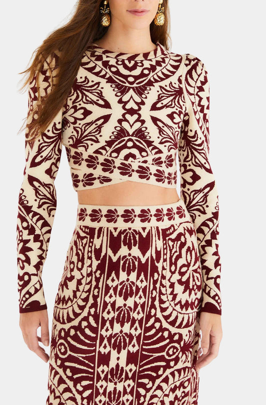 Pineapple Love Burgundy Knit Top