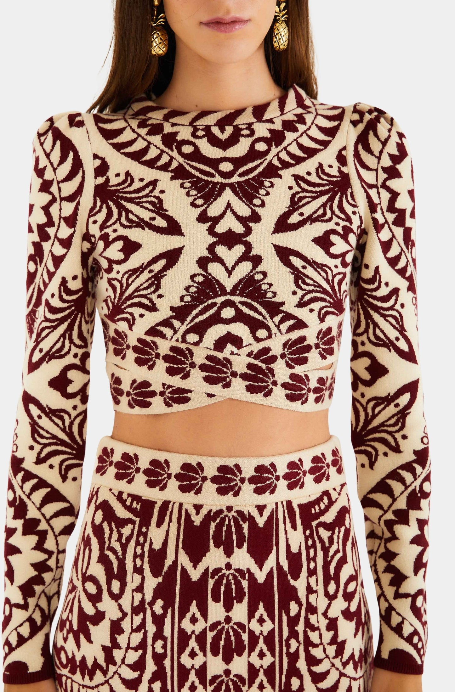 Pineapple Love Burgundy Knit Top