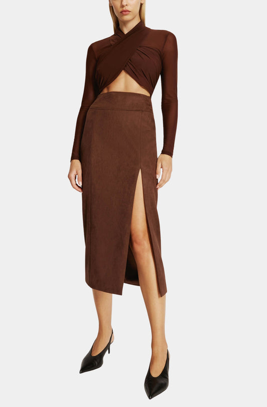 Dante Vegan Suede Midi Skirt