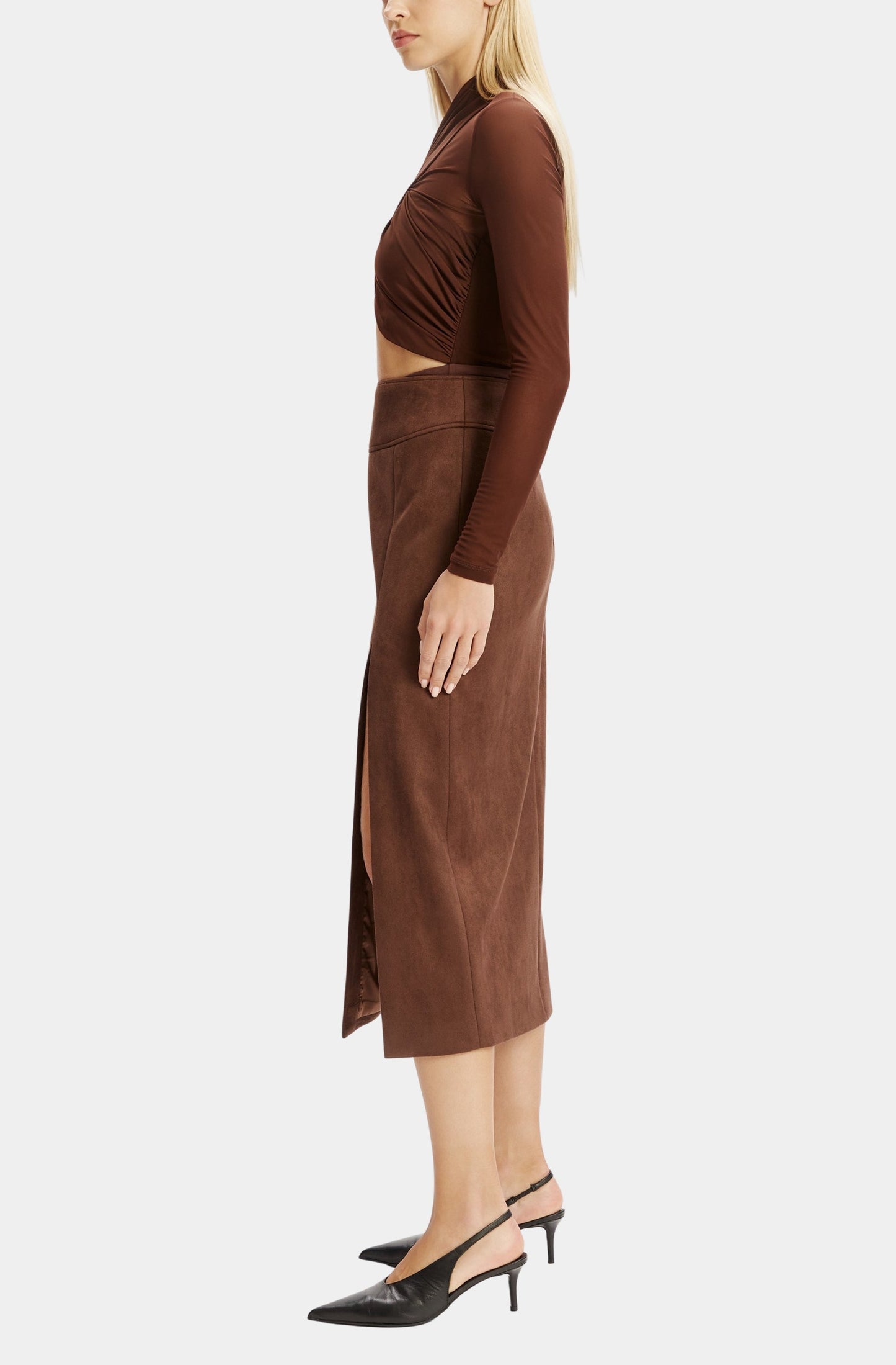 Dante Vegan Suede Midi Skirt