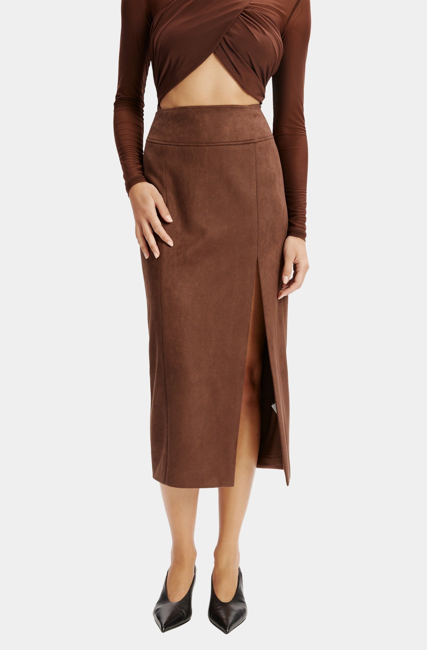 Dante Vegan Suede Midi Skirt
