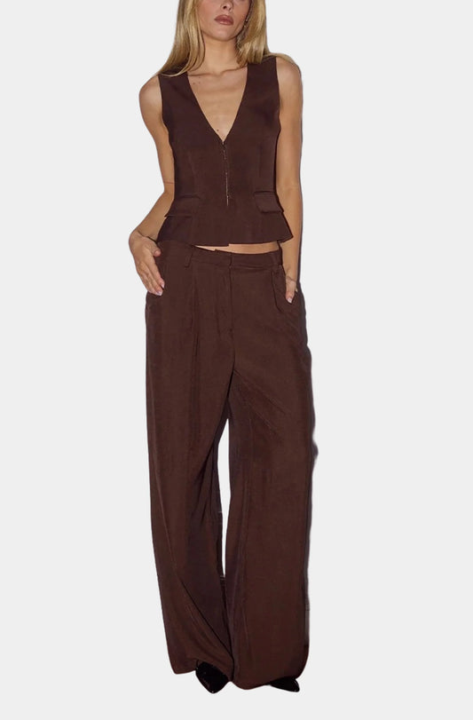 Arla Sleeveless Wide Leg Pants