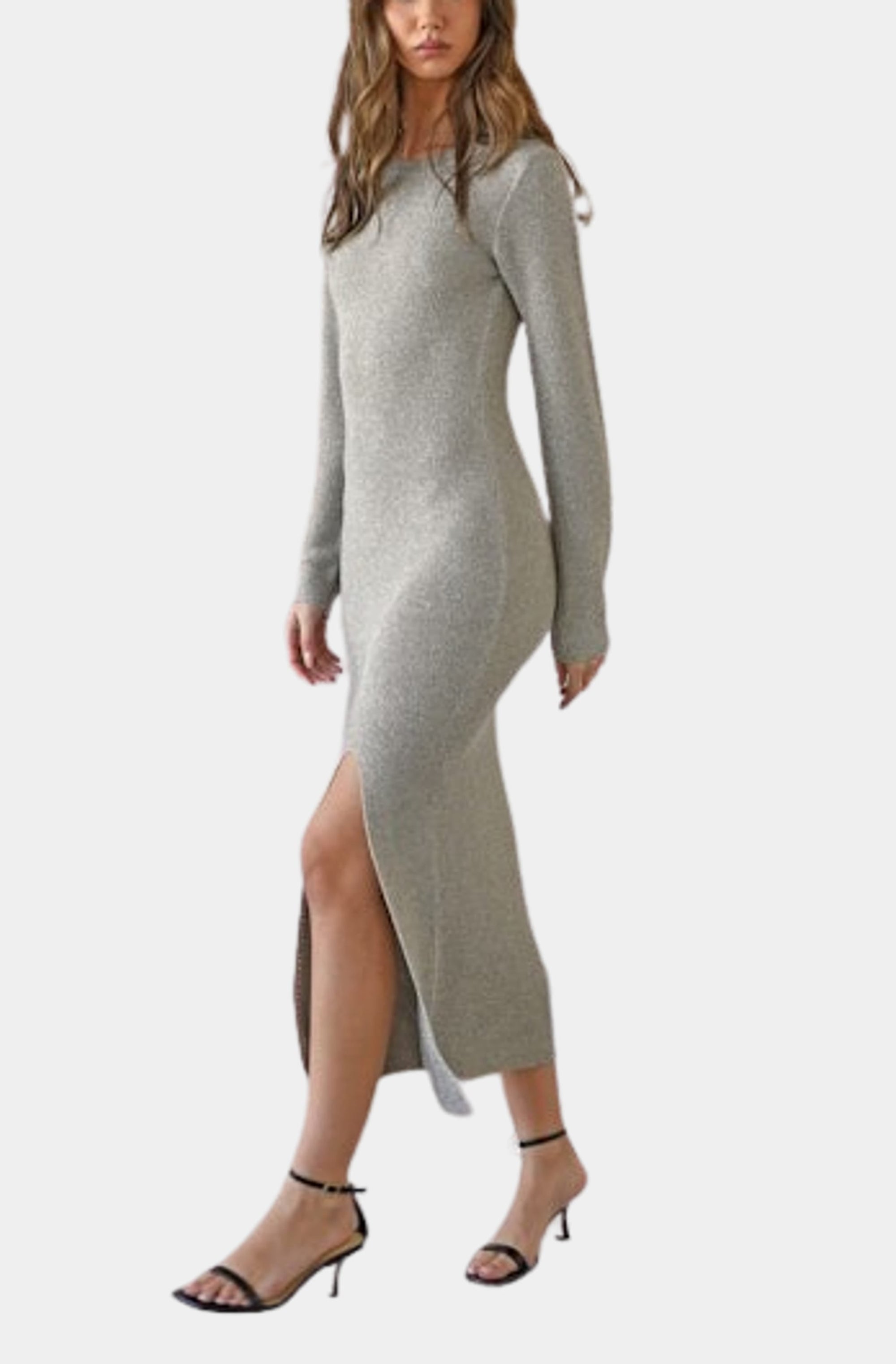 Estelle Metallic Knit Midi Dress