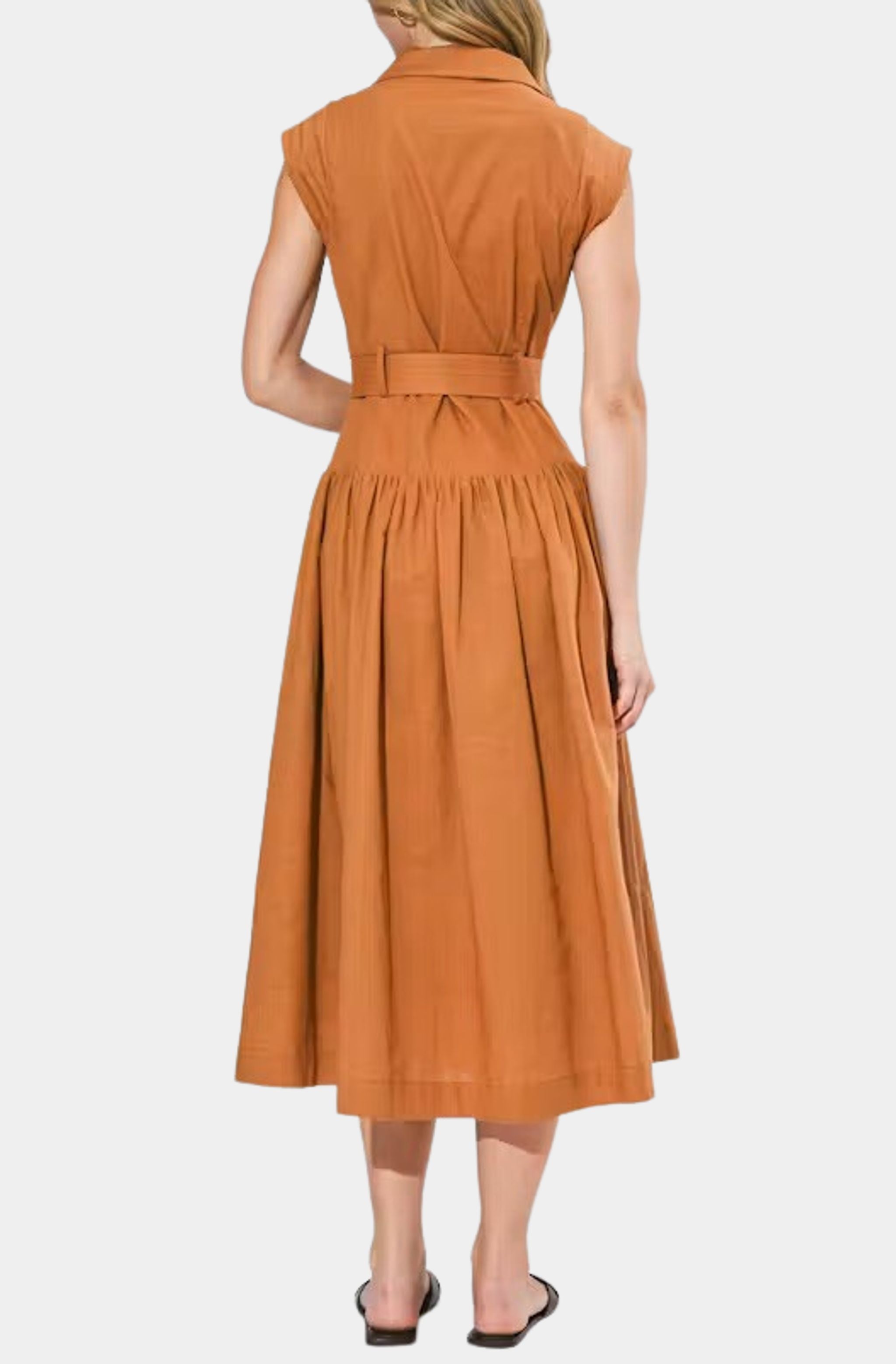 Kennedy V Neck Midi Shirt Dress