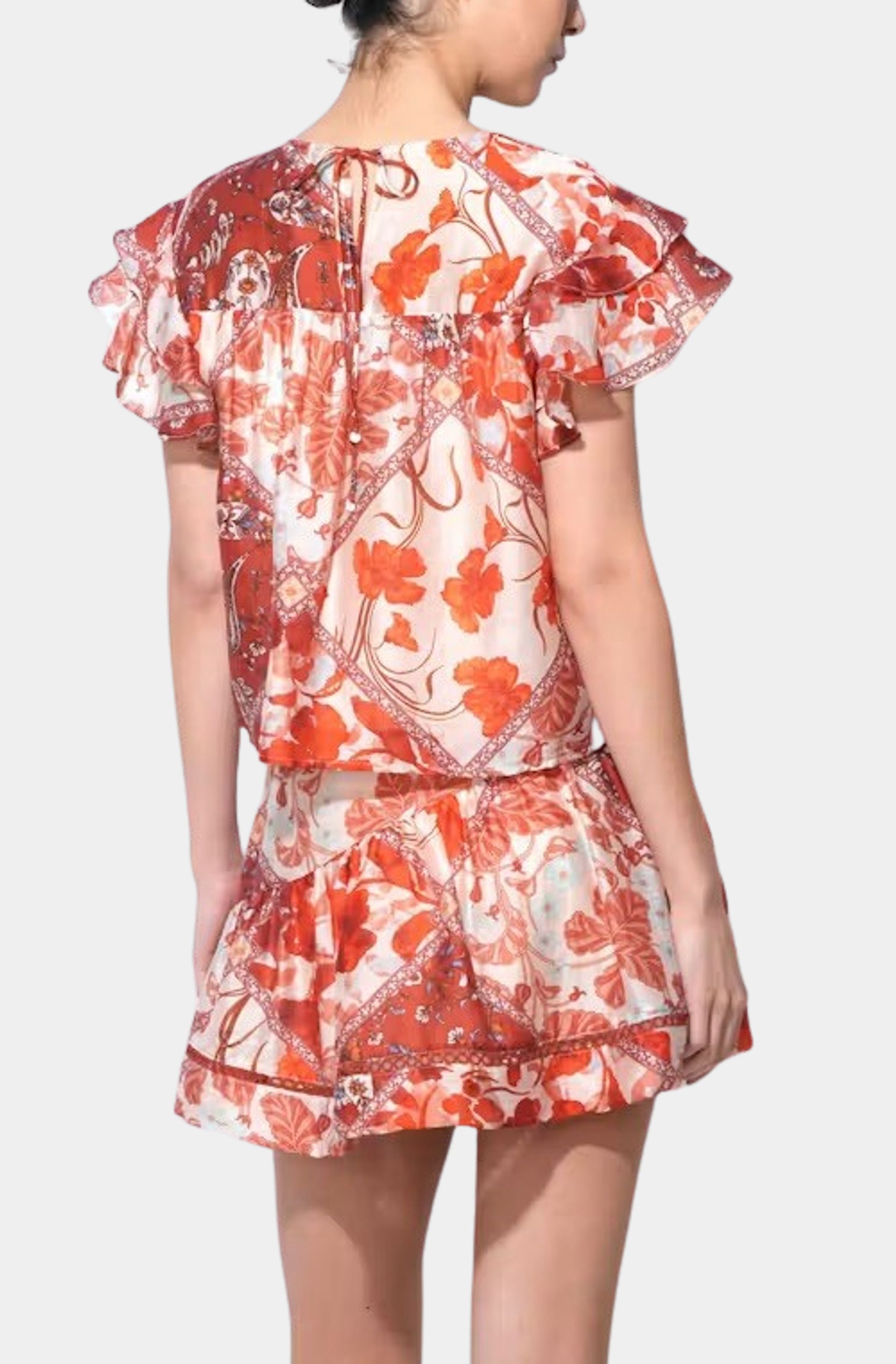 Gemma Pintucked Flutter Sleeves Top