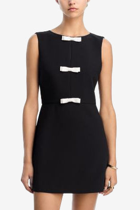 Azra Twill Bow Mini Dress