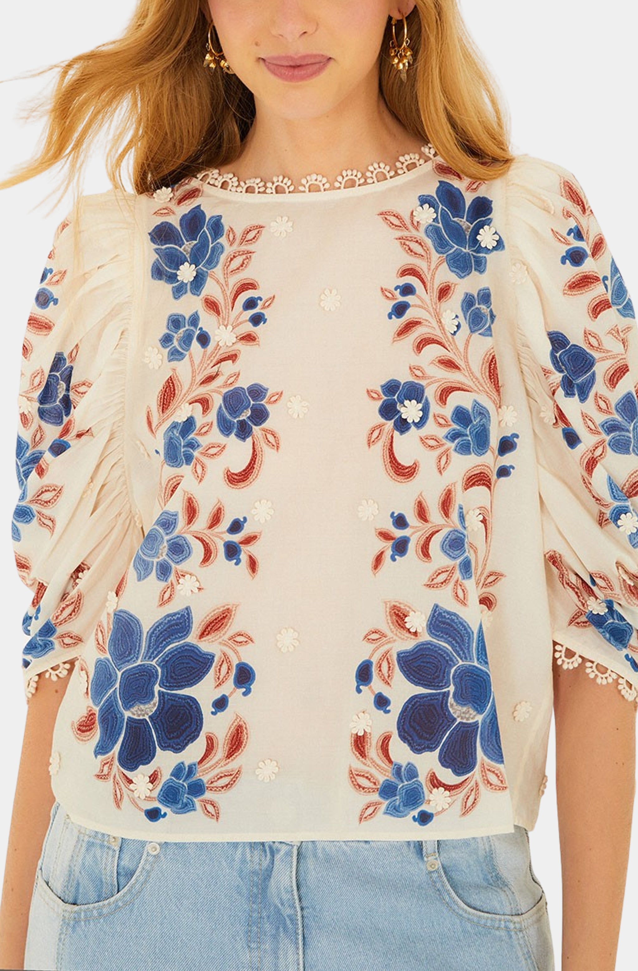 Renata Floral Sand Blouse – Hemline Huntsville