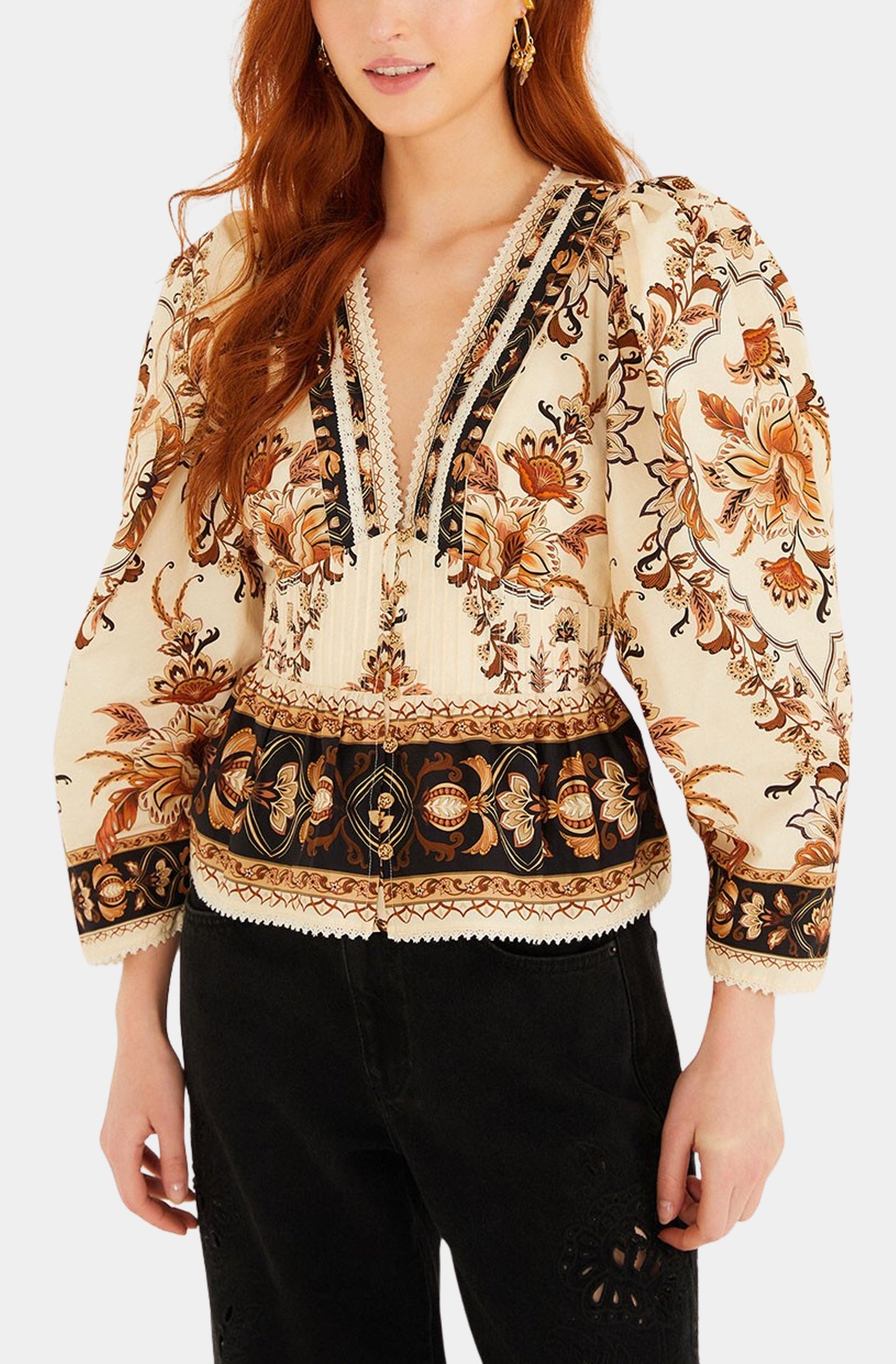 Majestic Garden Sand Blouse
