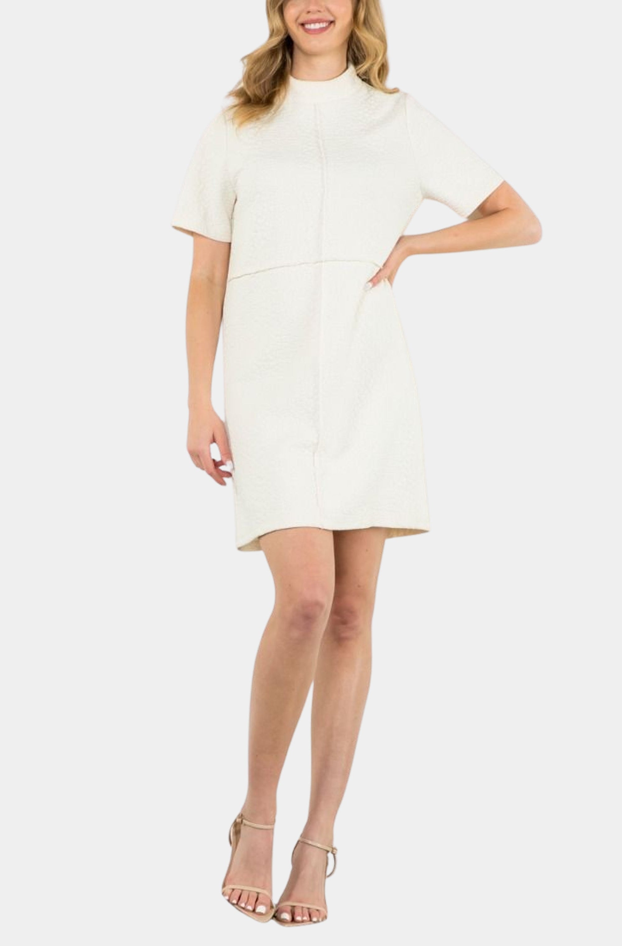 Chantal Short Sleeve Textured Dress