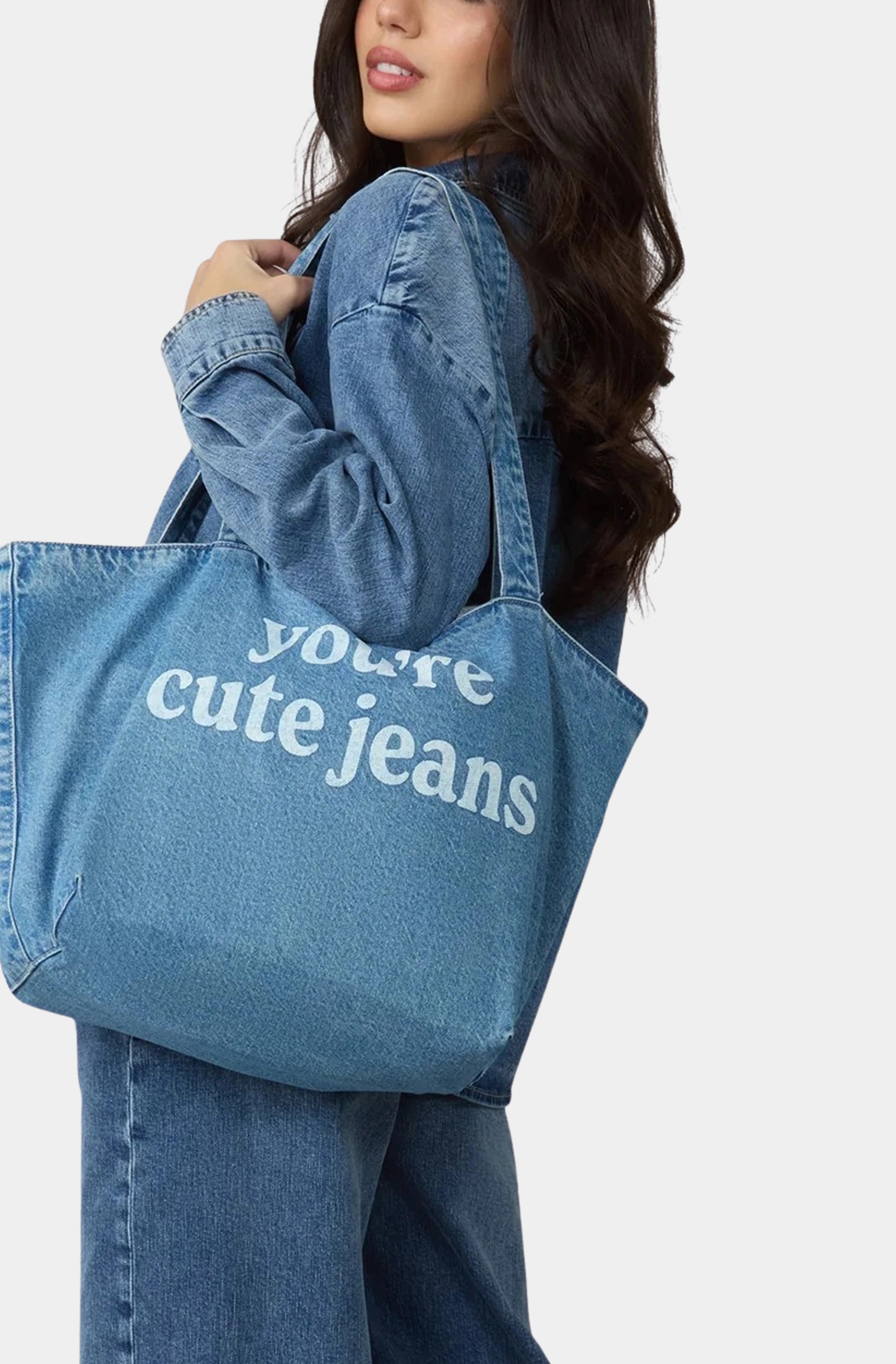 The "You're Cute Jeans" Denim Tote Bag