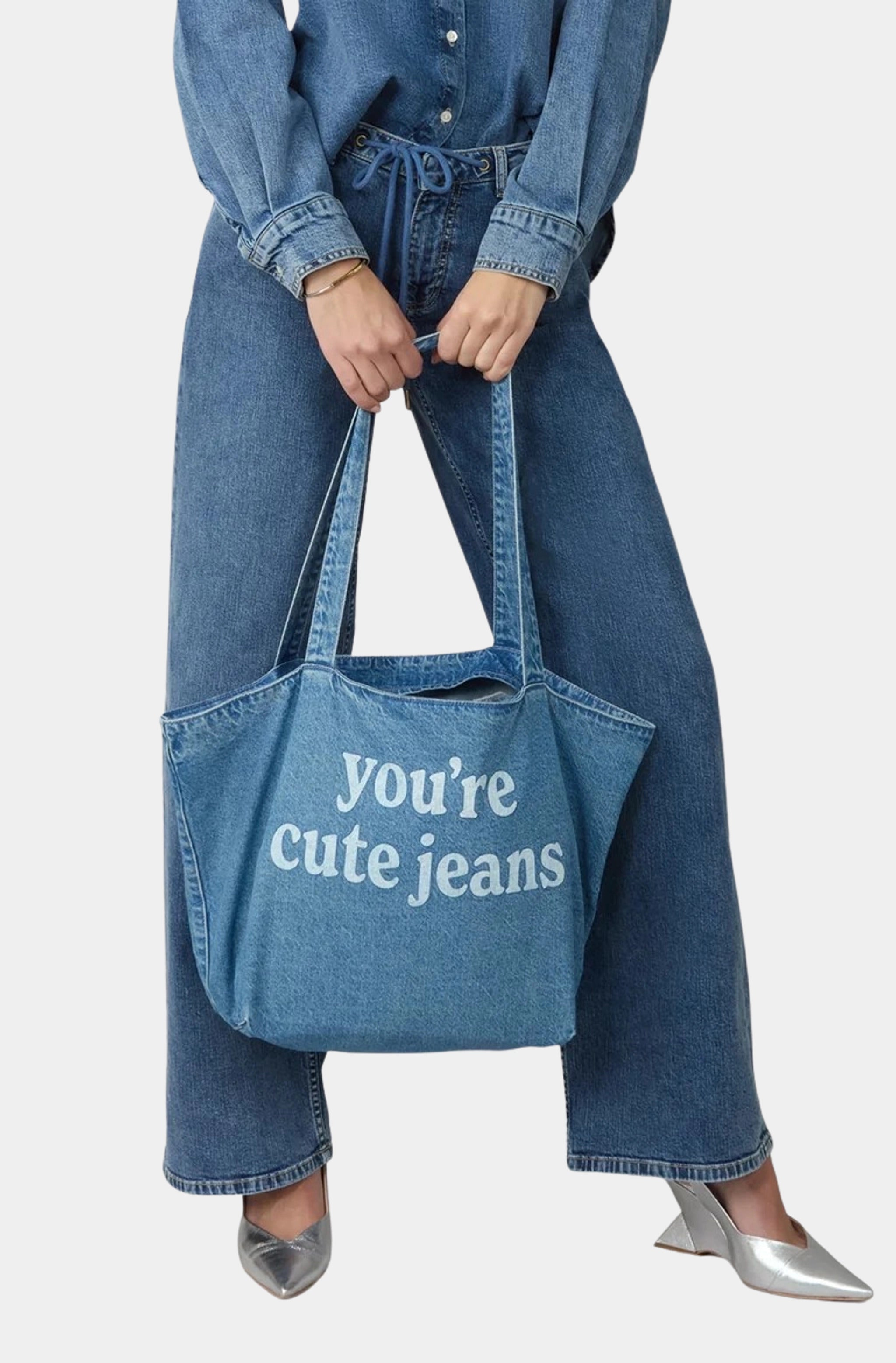 The "You're Cute Jeans" Denim Tote Bag