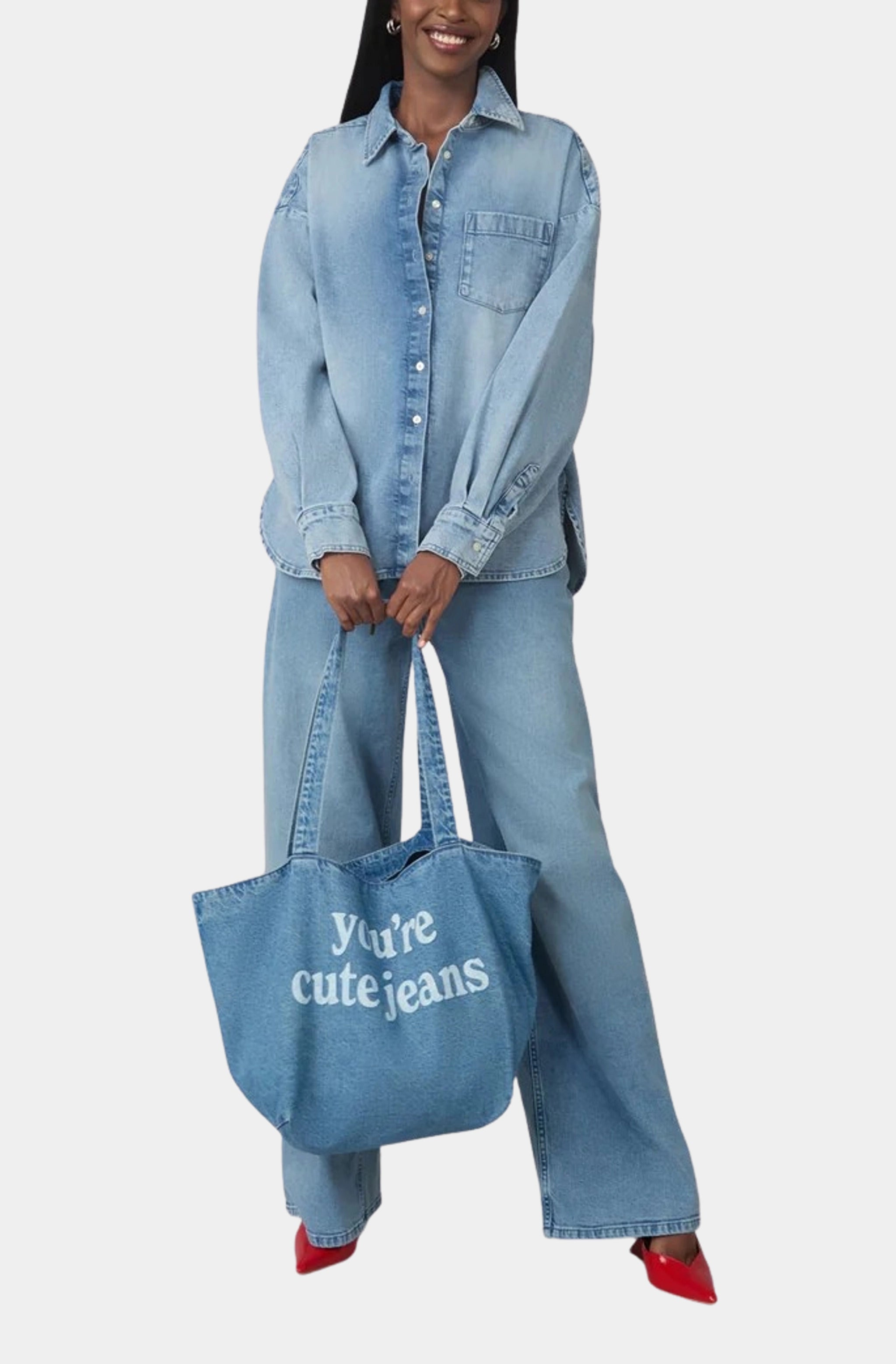 The "You're Cute Jeans" Denim Tote Bag