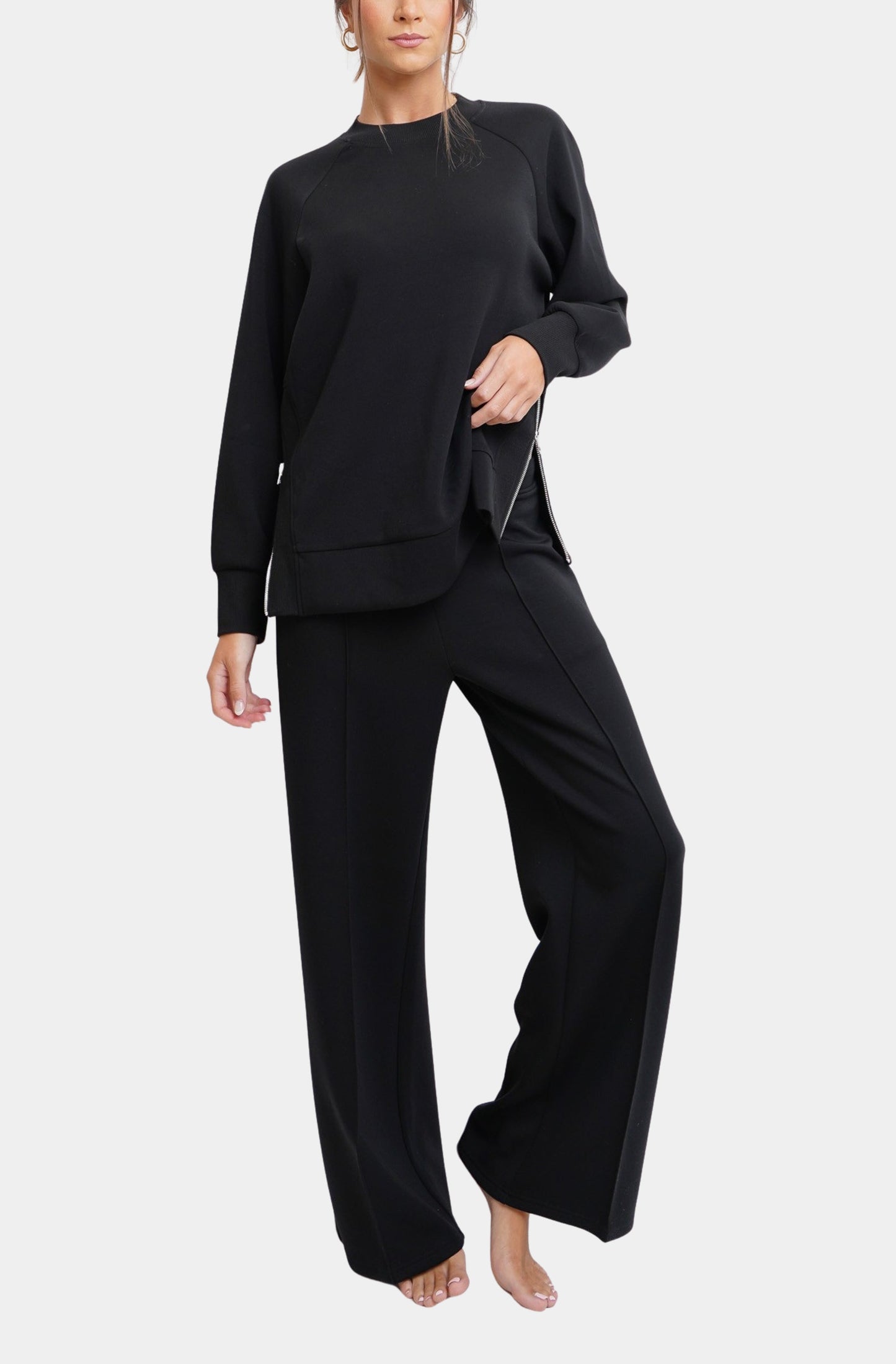 The Long Sleeve Pullover with Side Slits